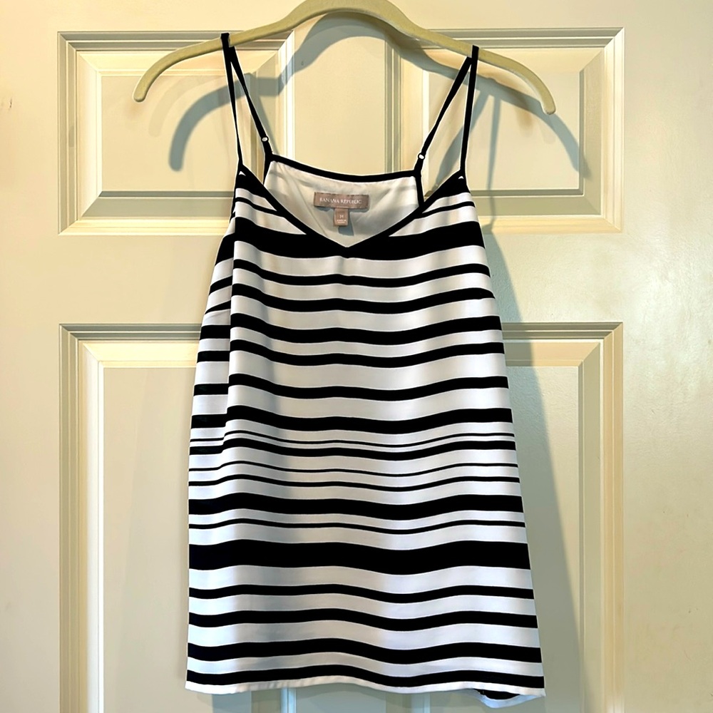 Banana Republic medium black and white stripes tank top blouse.